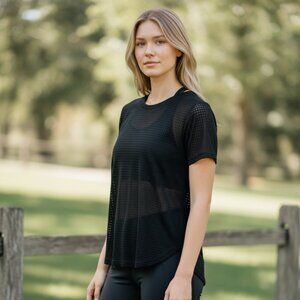 Onzie Flow 3-piece Black Mesh Bra x Top x Leggings Set - Sz S